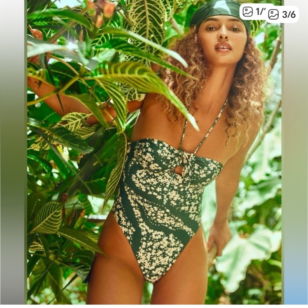 Agua by Agua Bendita Astro Esmeralda halter one piece